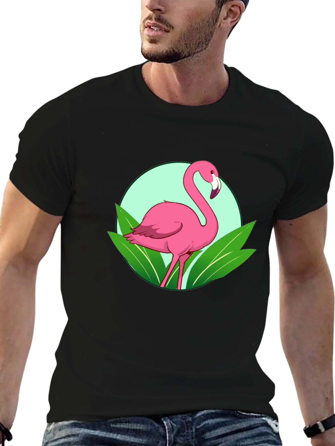 Flamingo Graphic Tee - Tropical Bird Design