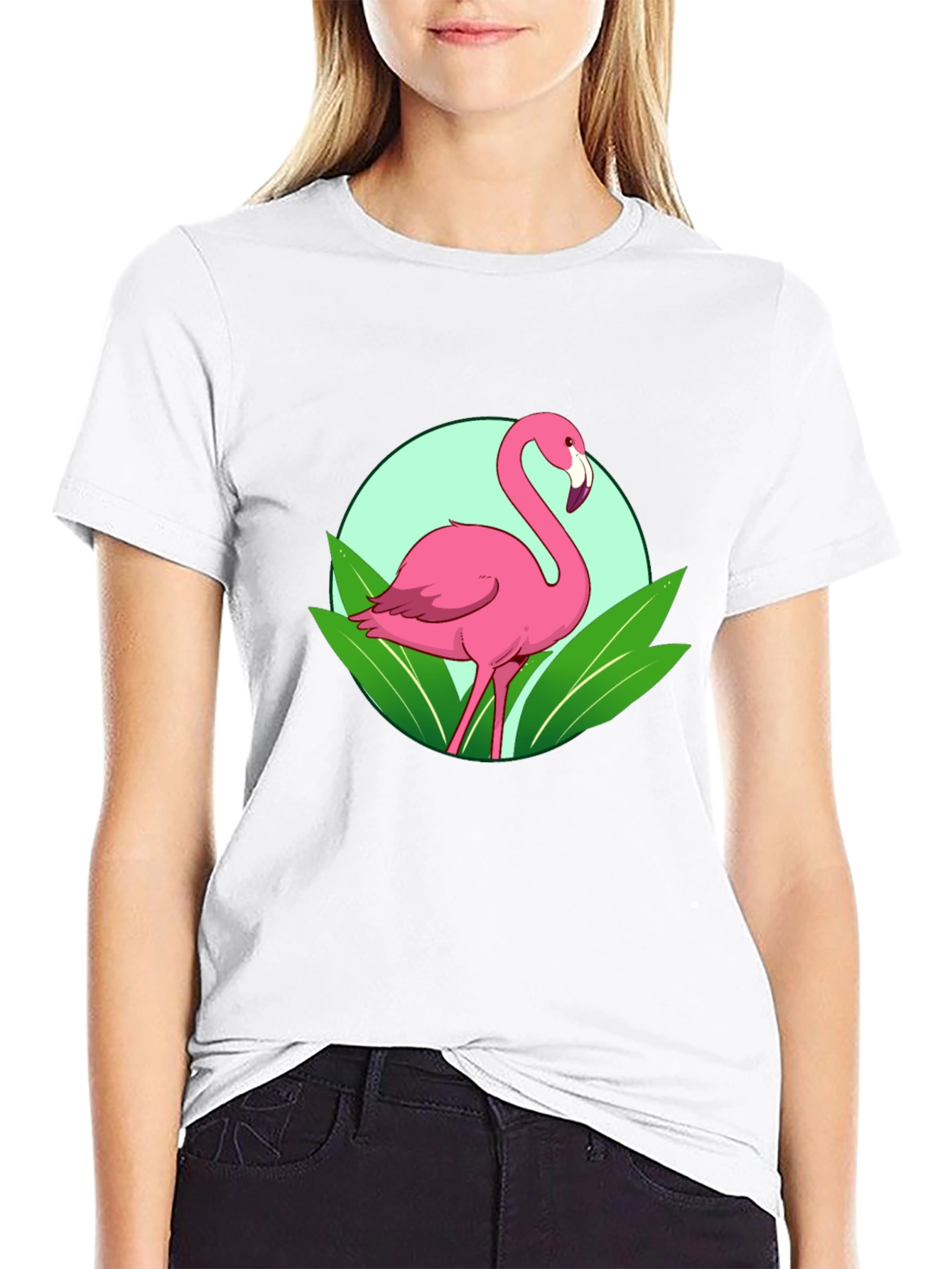 Flamingo Graphic Tee - Tropical Bird Design