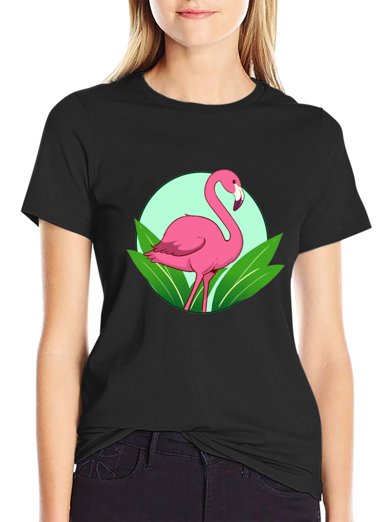 Flamingo Graphic Tee - Tropical Bird Design
