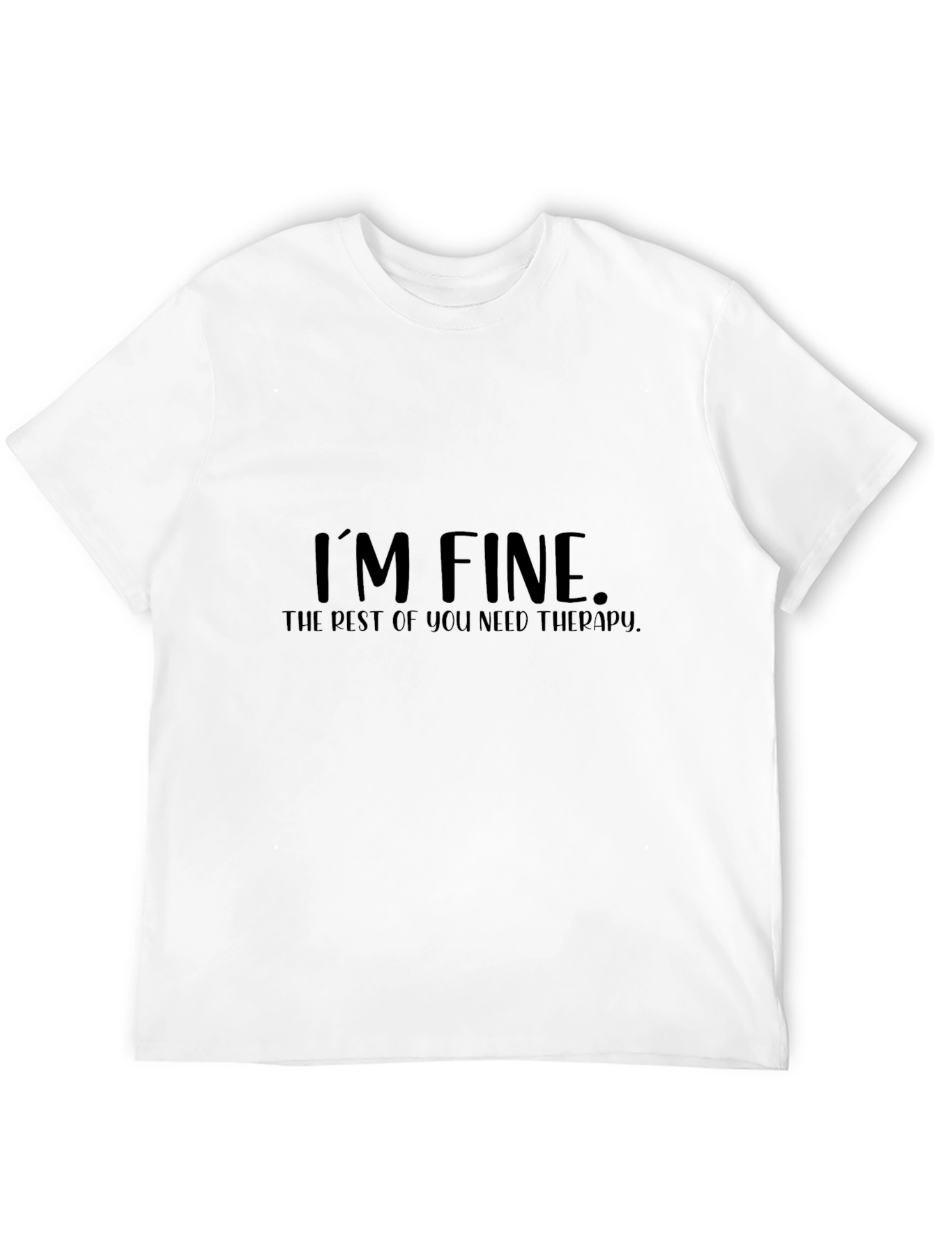 Im Fine Black Cotton Graphic Tee