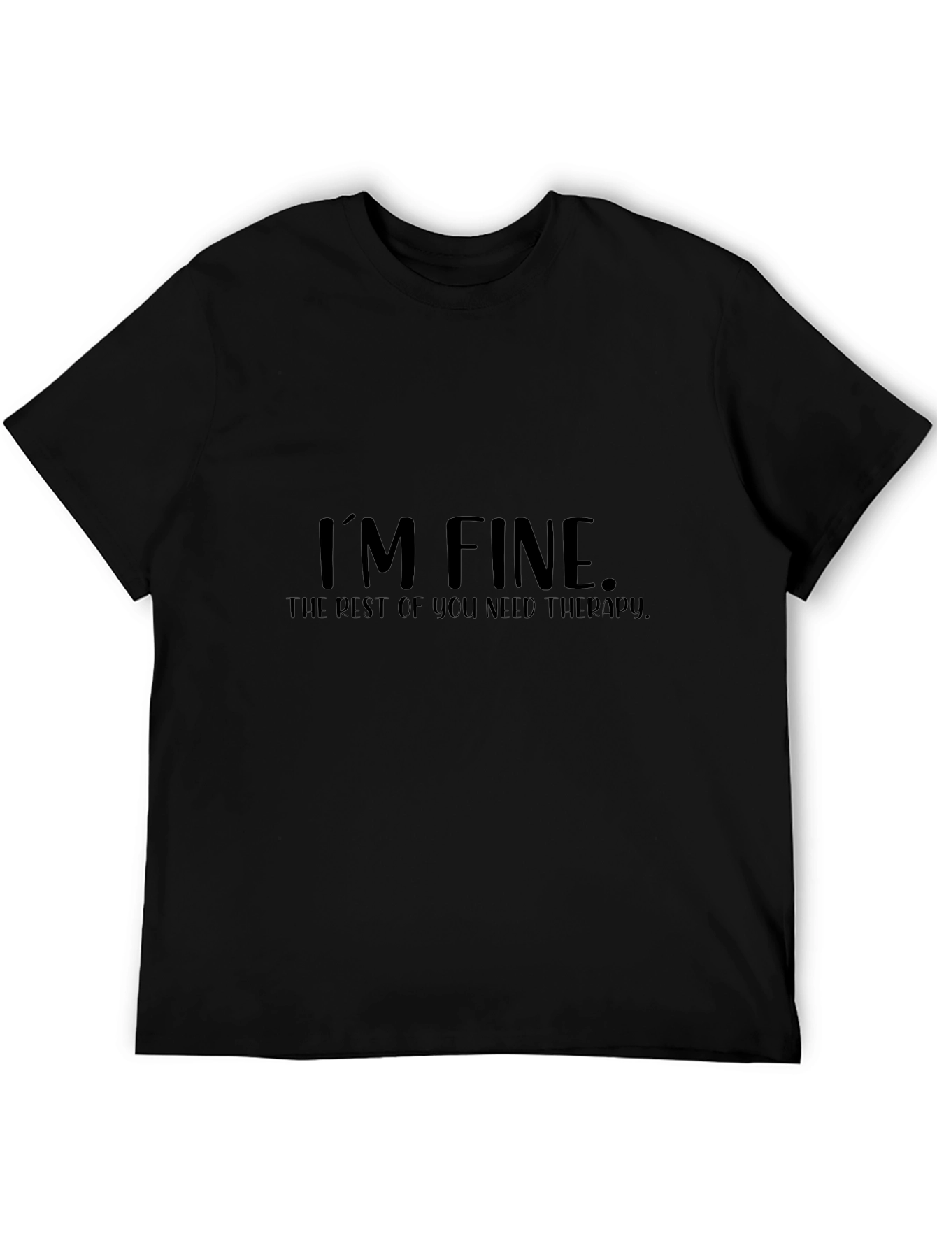 Im Fine Black Cotton Graphic Tee