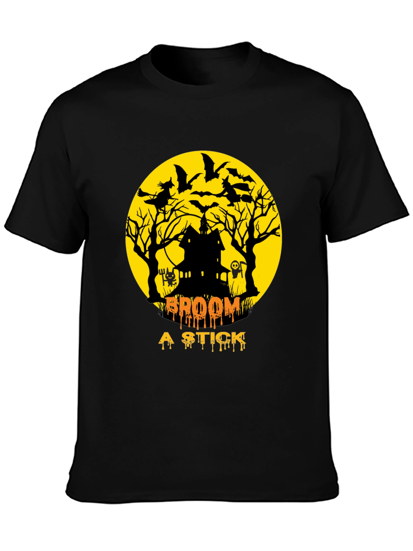 Halloween T-Shirt: Broom a Stick Design