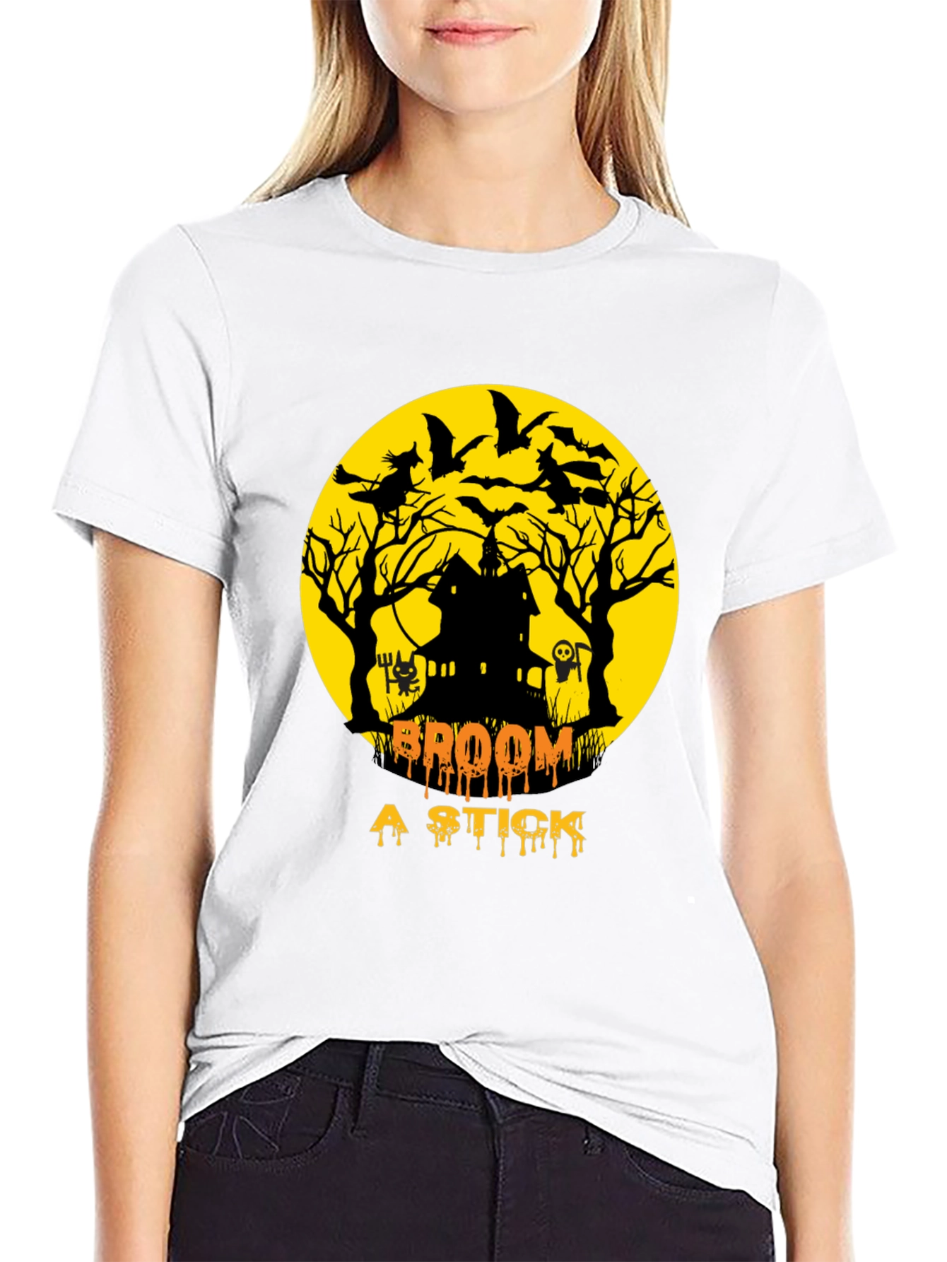 Halloween T-Shirt: Broom a Stick Design