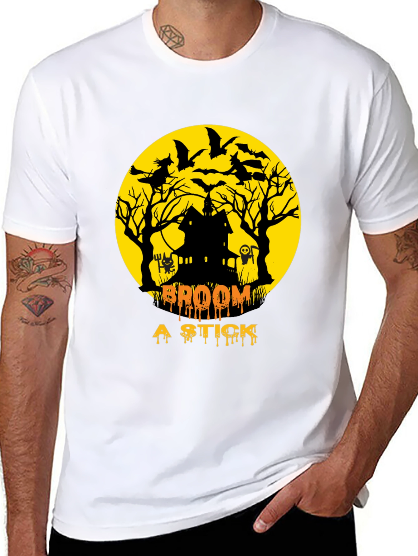 Halloween T-Shirt: Broom a Stick Design
