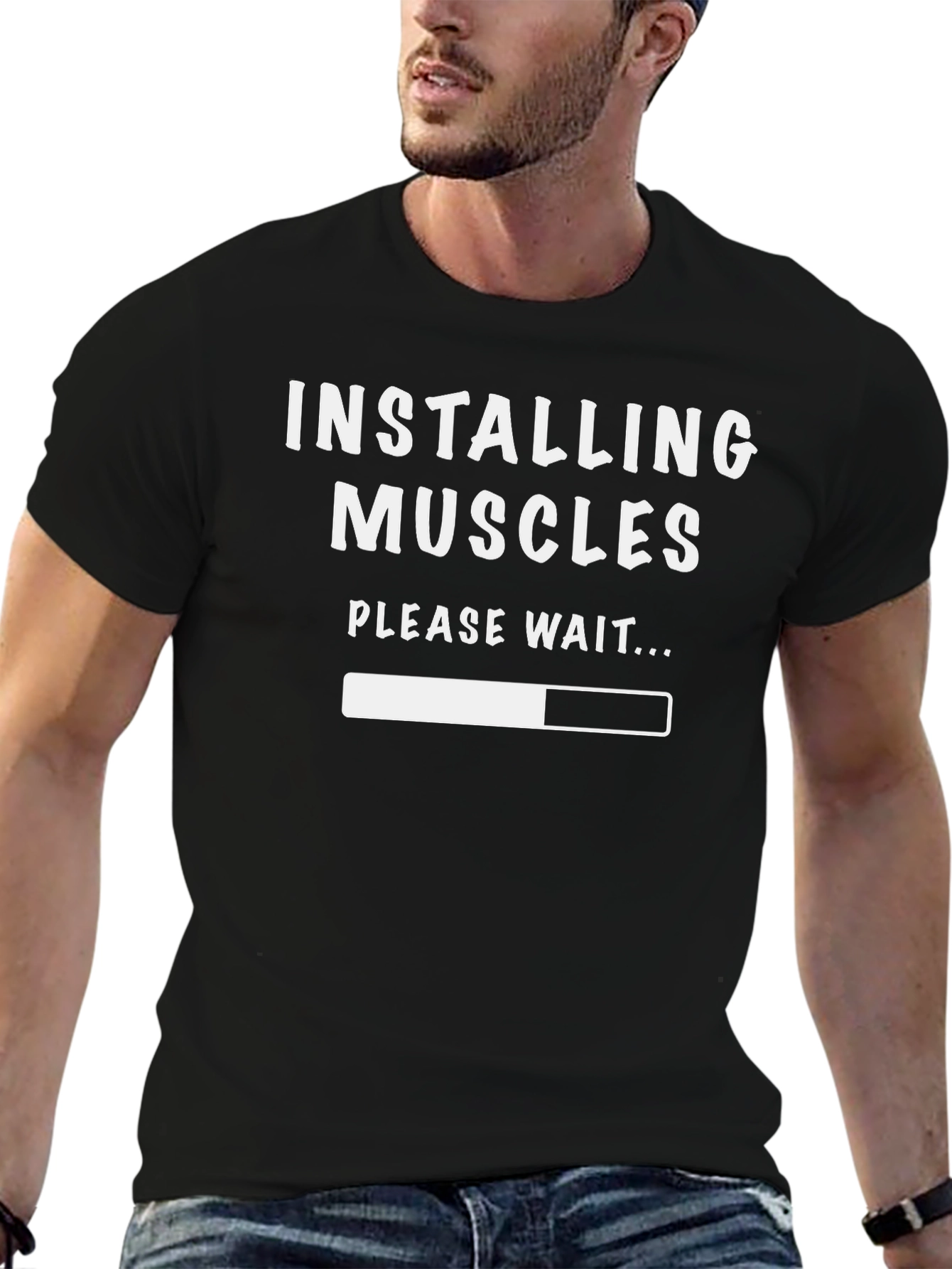 Installing Muscles Funny Graphic T-Shirt