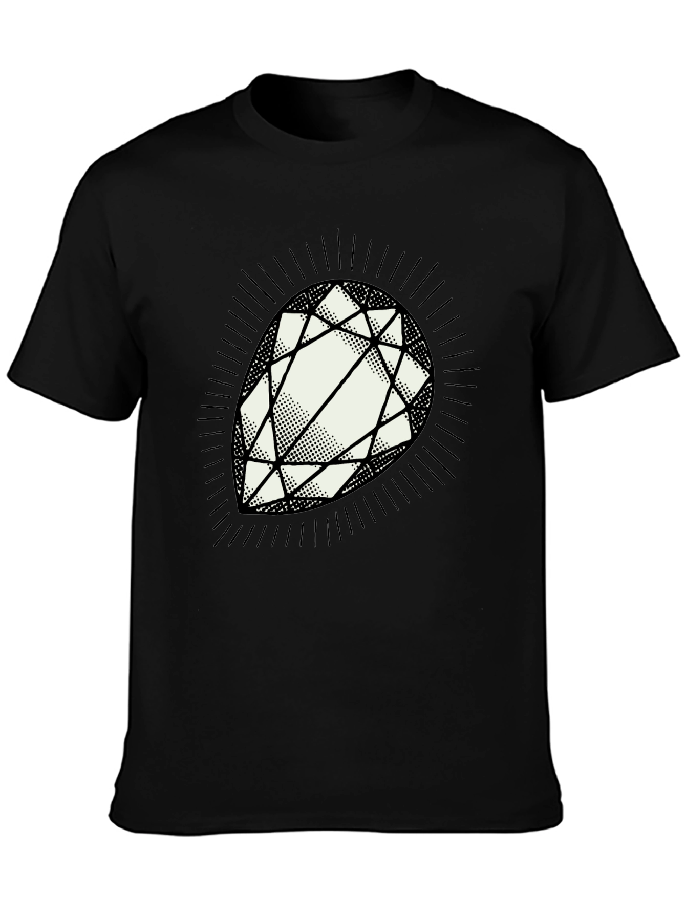 Diamond Graphic Mens Black T-Shirt