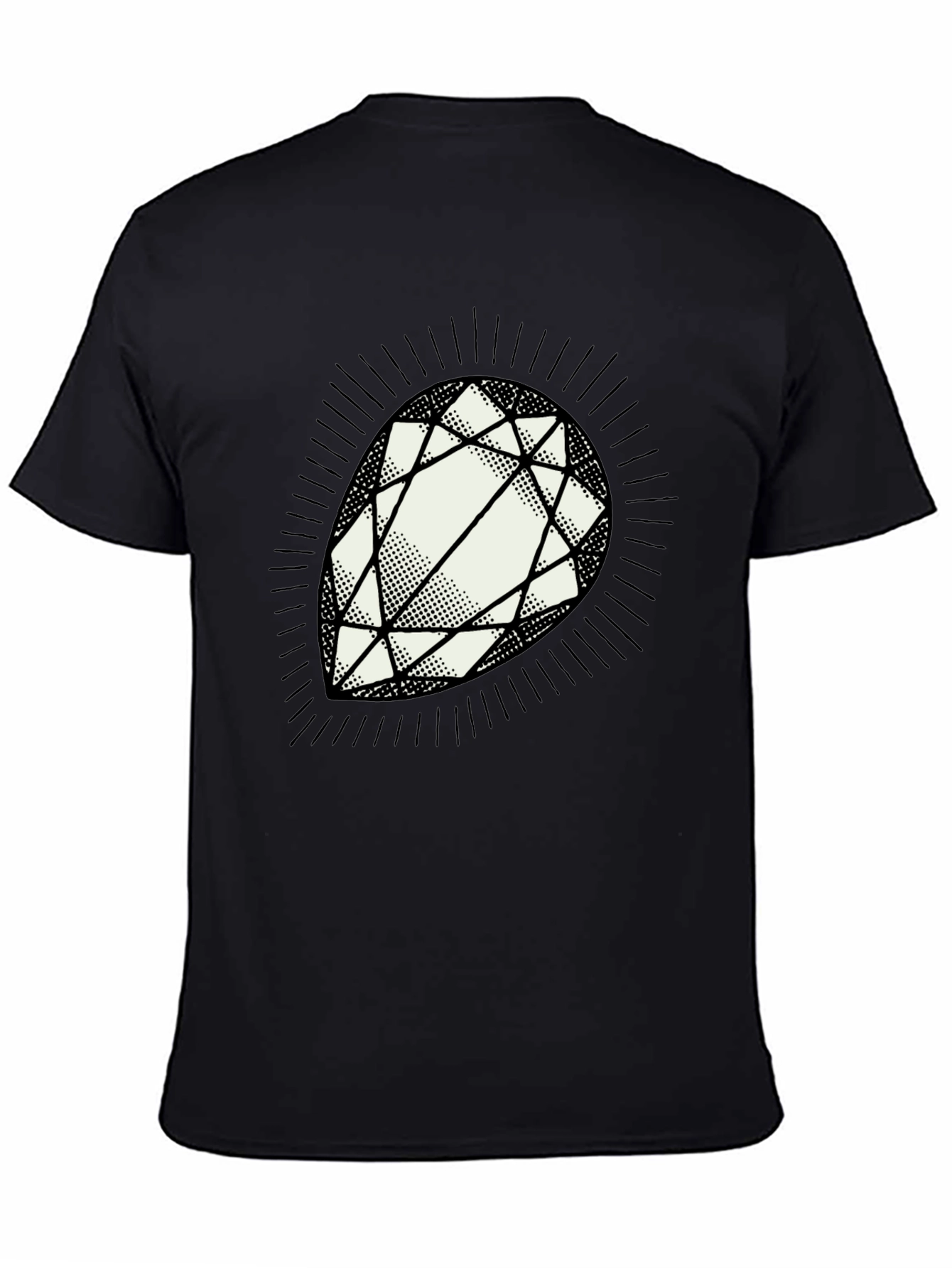 Diamond Graphic Mens Black T-Shirt
