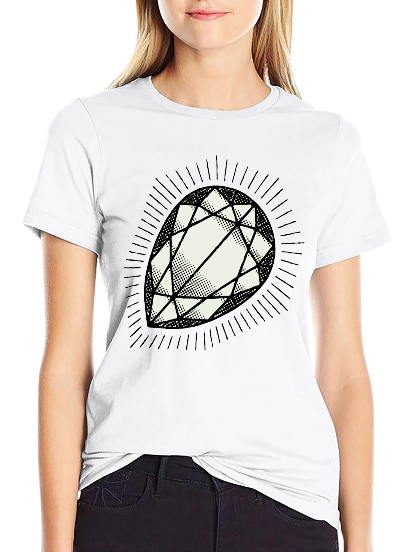 Diamond Graphic Mens Black T-Shirt