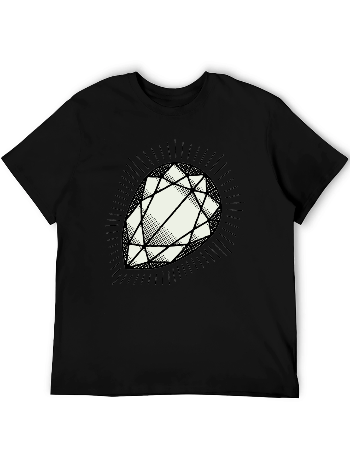 Diamond Graphic Mens Black T-Shirt
