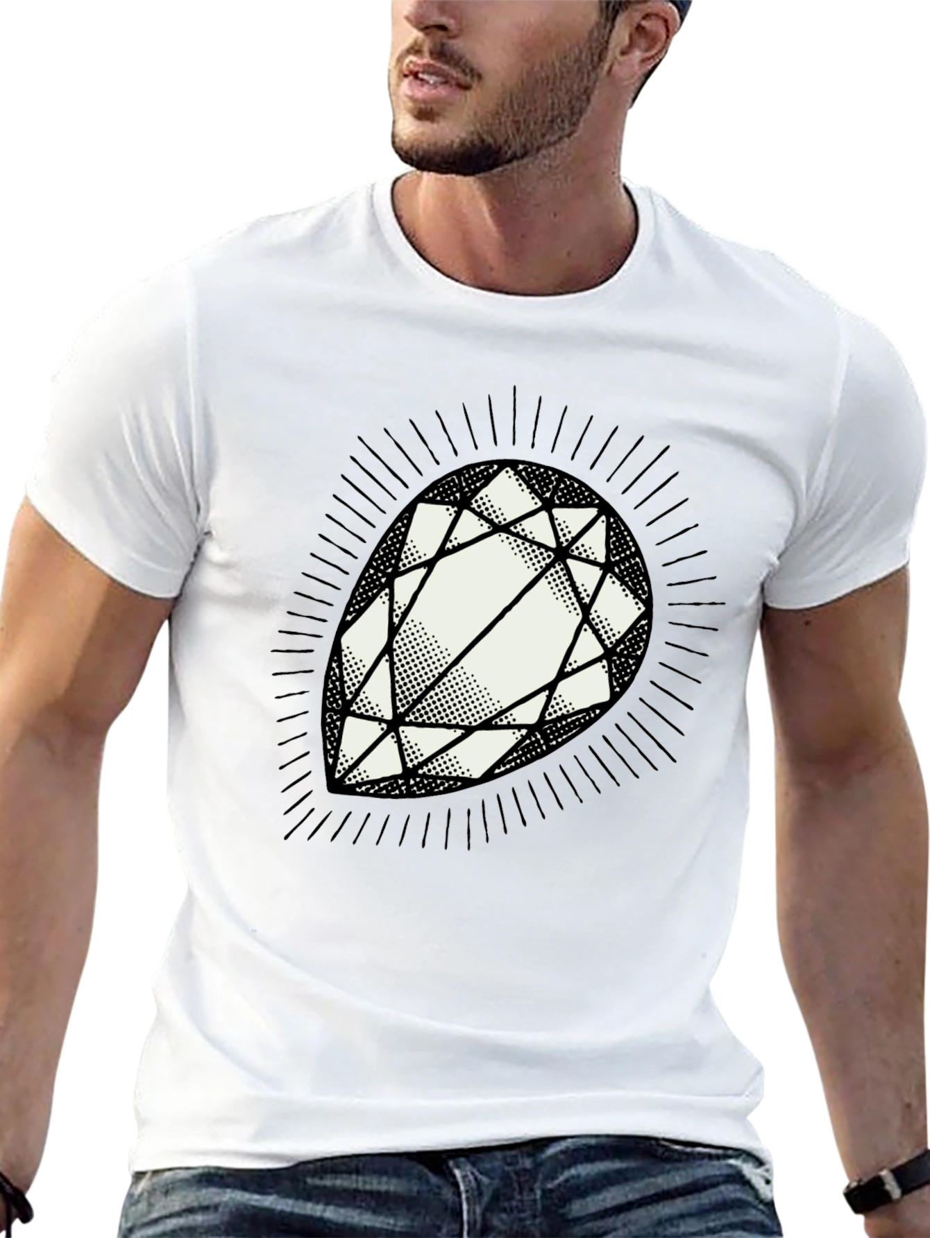 Diamond Graphic Mens Black T-Shirt