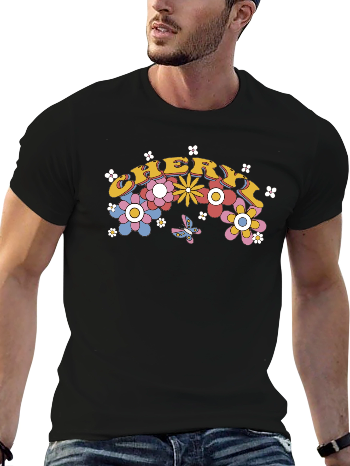 Cheryl Floral Graphic T-Shirt - Retro Style