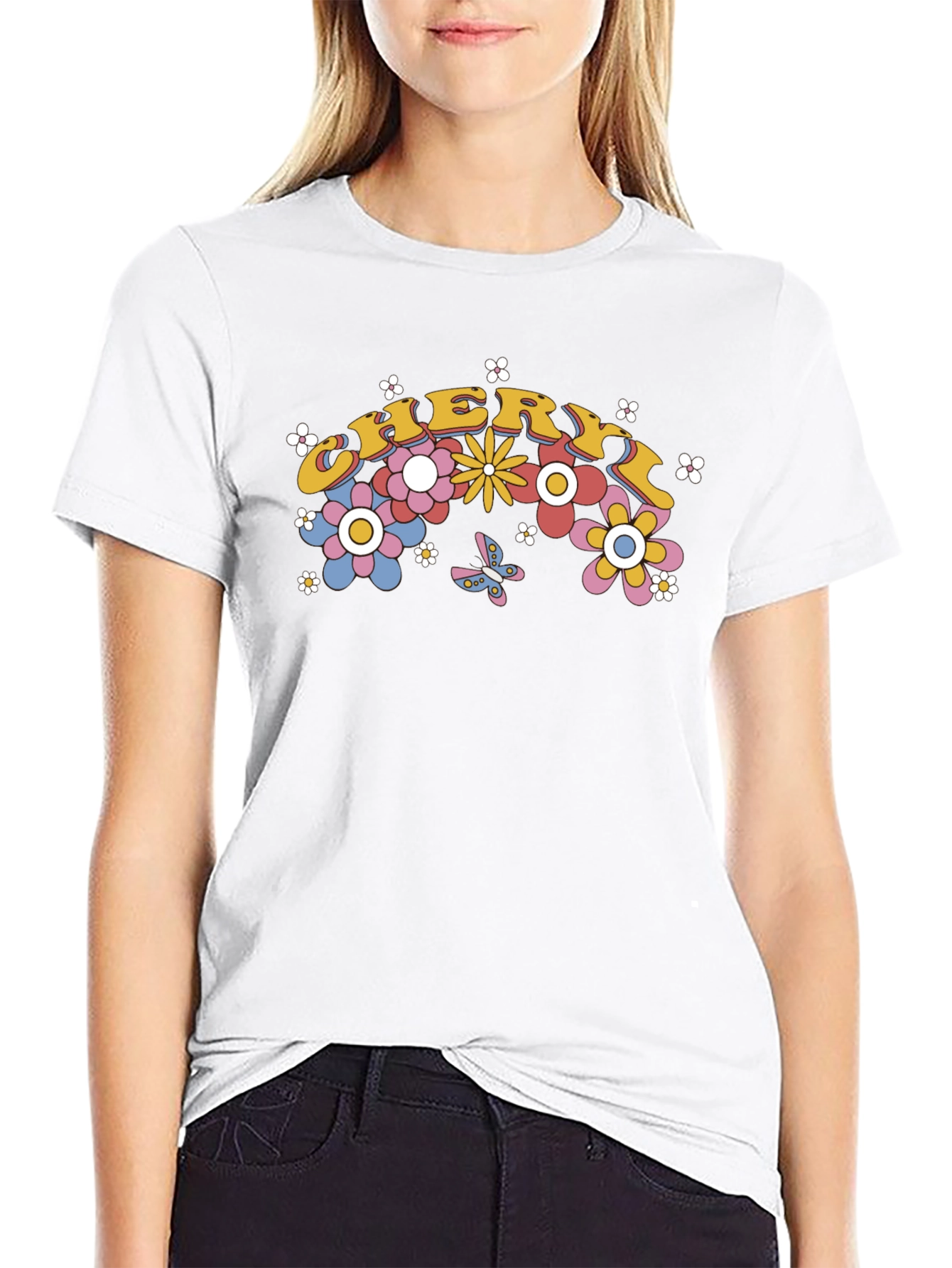 Cheryl Floral Graphic T-Shirt - Retro Style