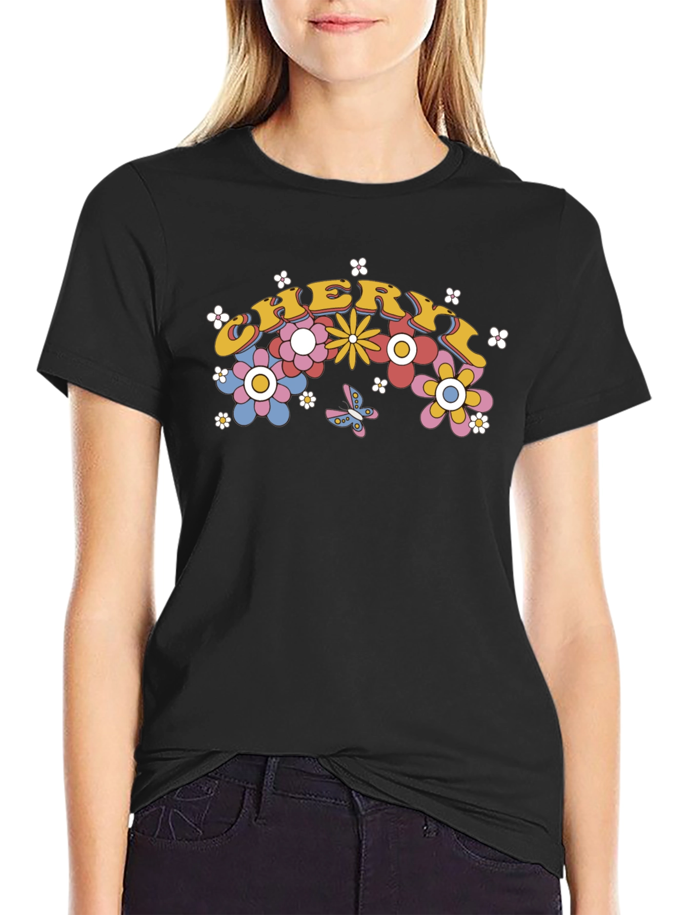 Cheryl Floral Graphic T-Shirt - Retro Style