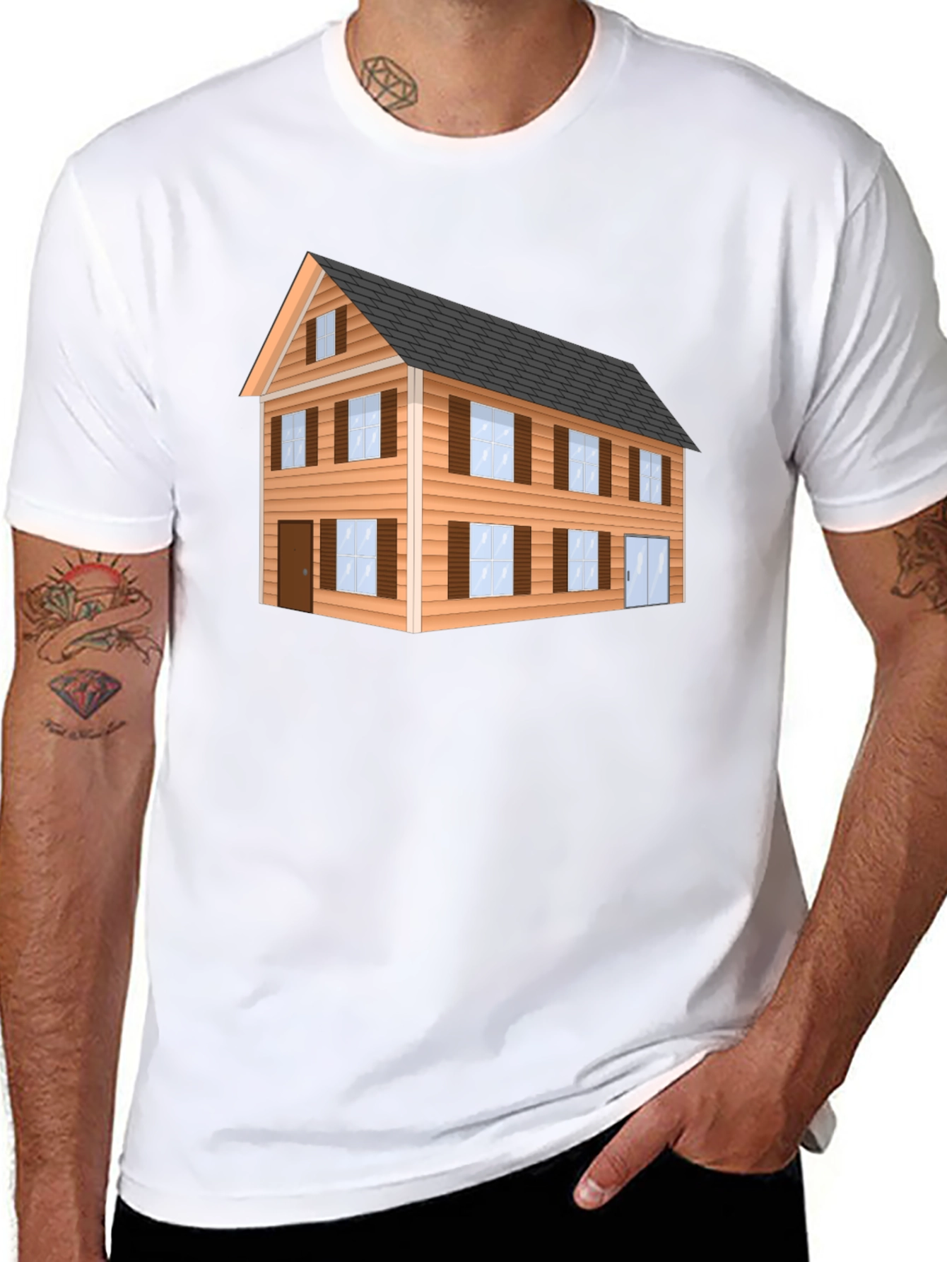 House Graphic Black T-Shirt