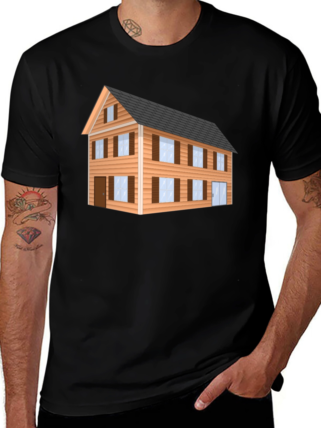 House Graphic Black T-Shirt