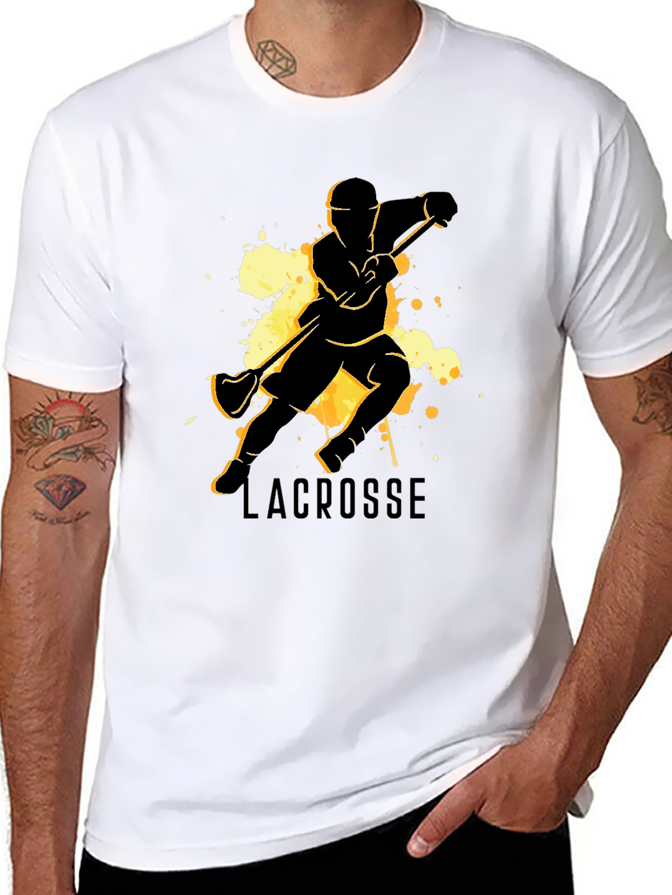 Lacrosse Player Graphic Tee - Black