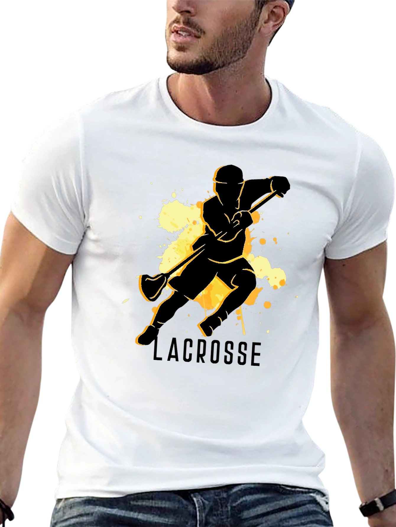Lacrosse Player Graphic Tee - Black