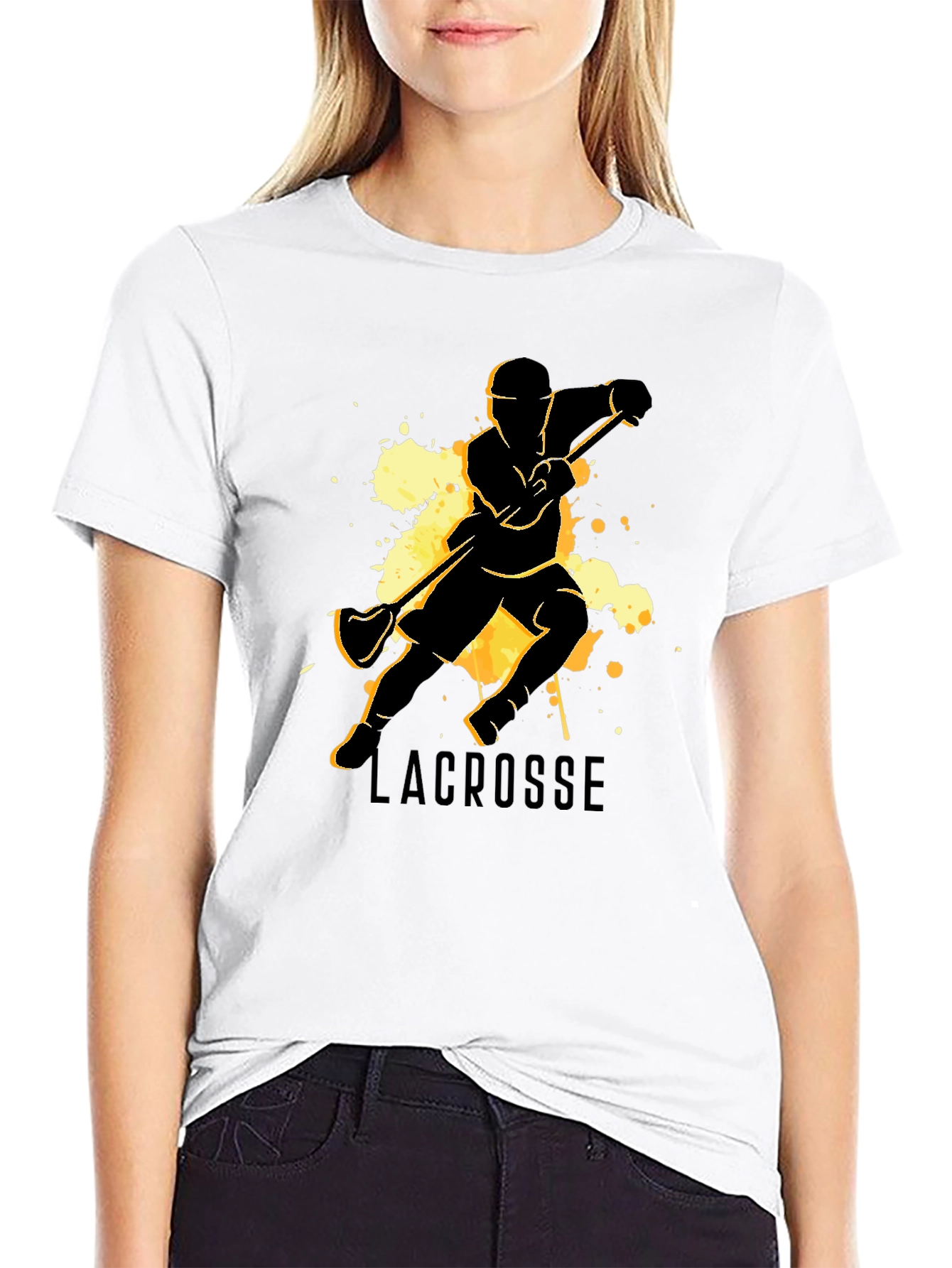 Lacrosse Player Graphic Tee - Black