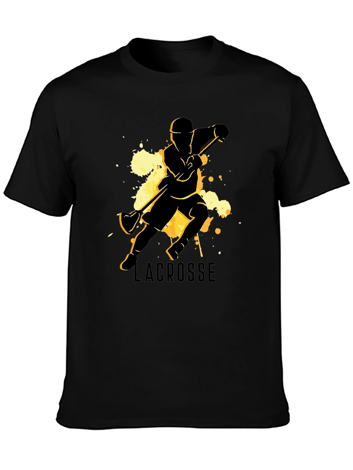 Lacrosse Player Graphic Tee - Black