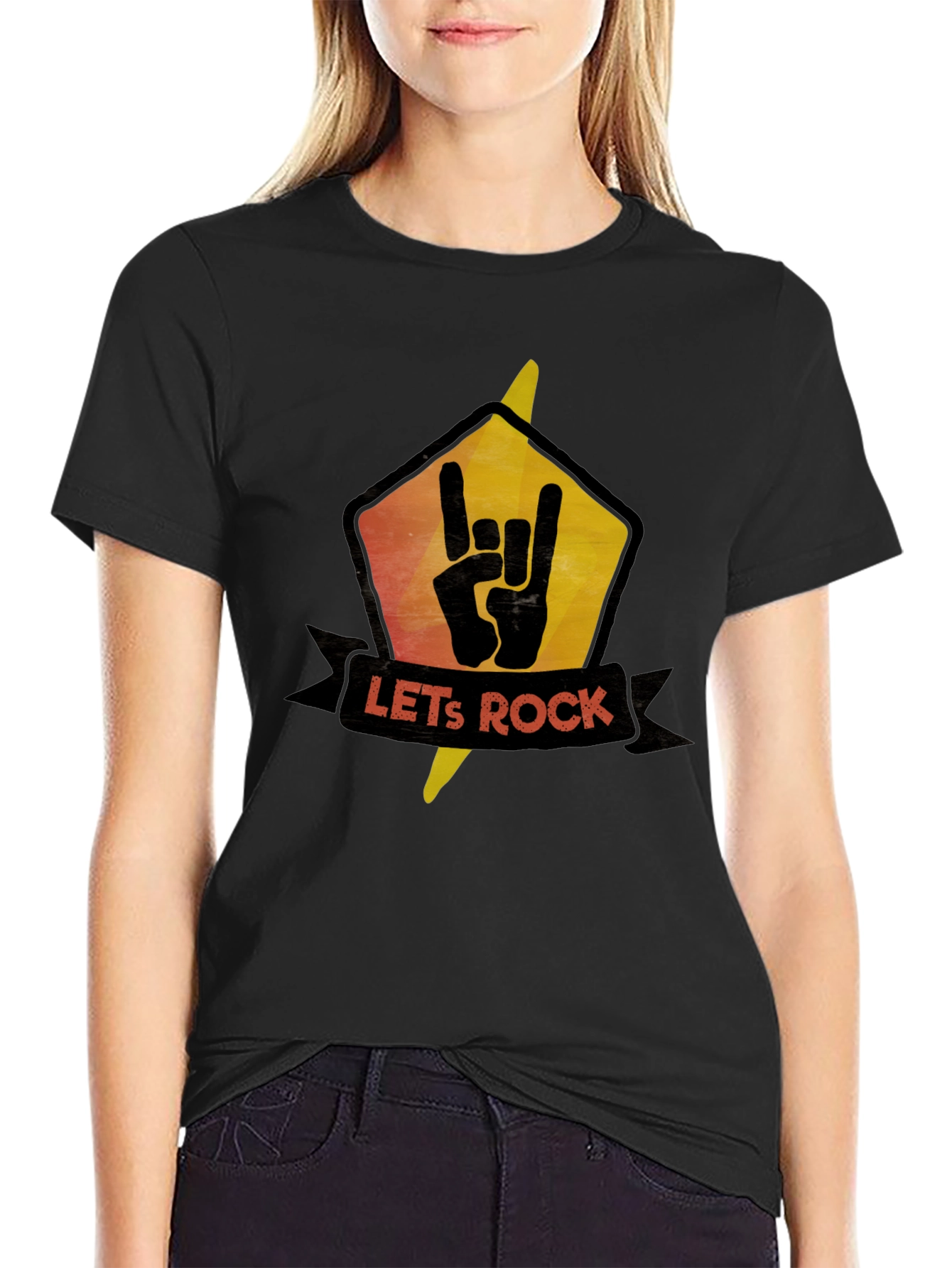 Lets Rock Graphic Tee - Black