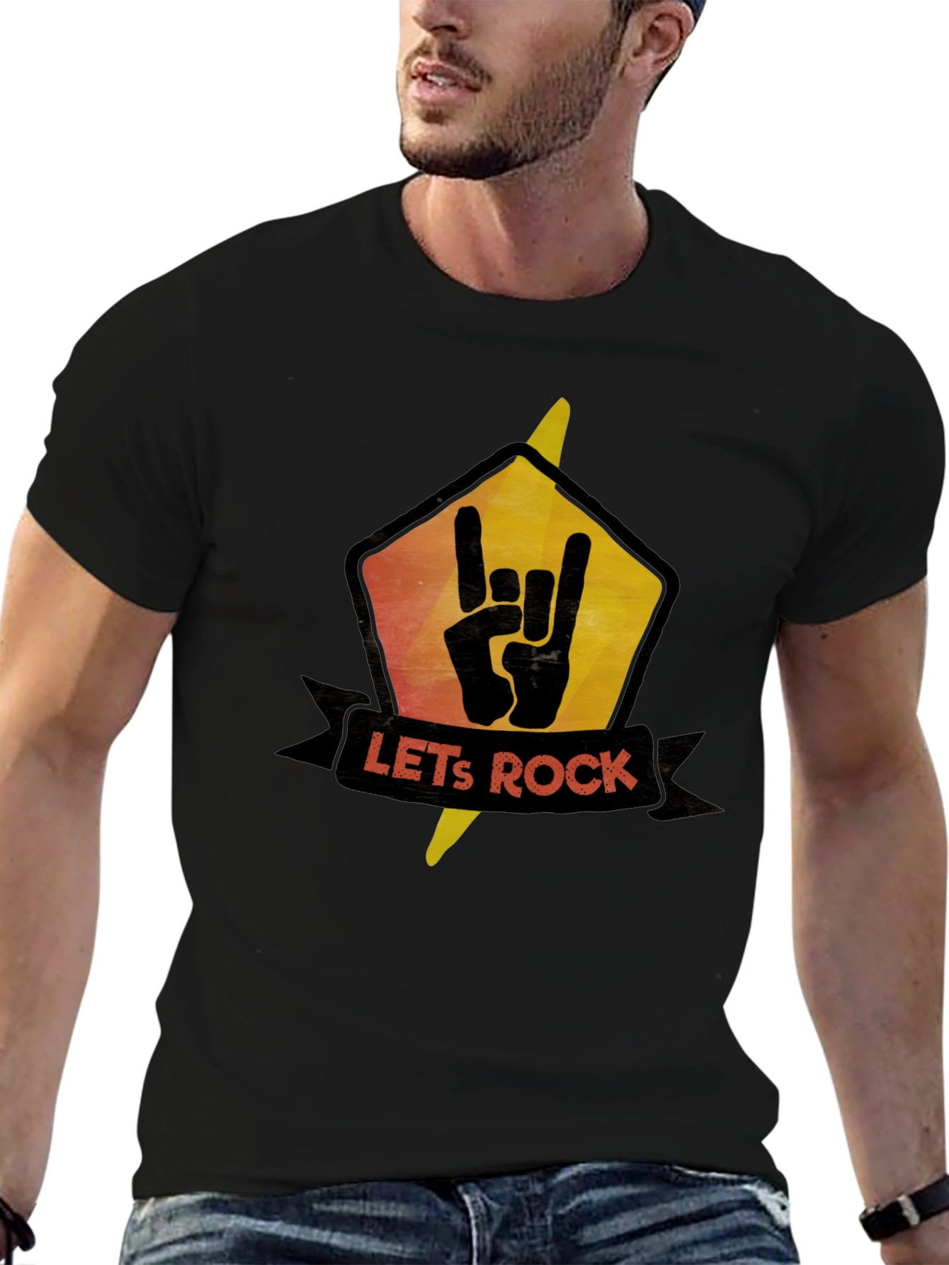 Lets Rock Graphic Tee - Black