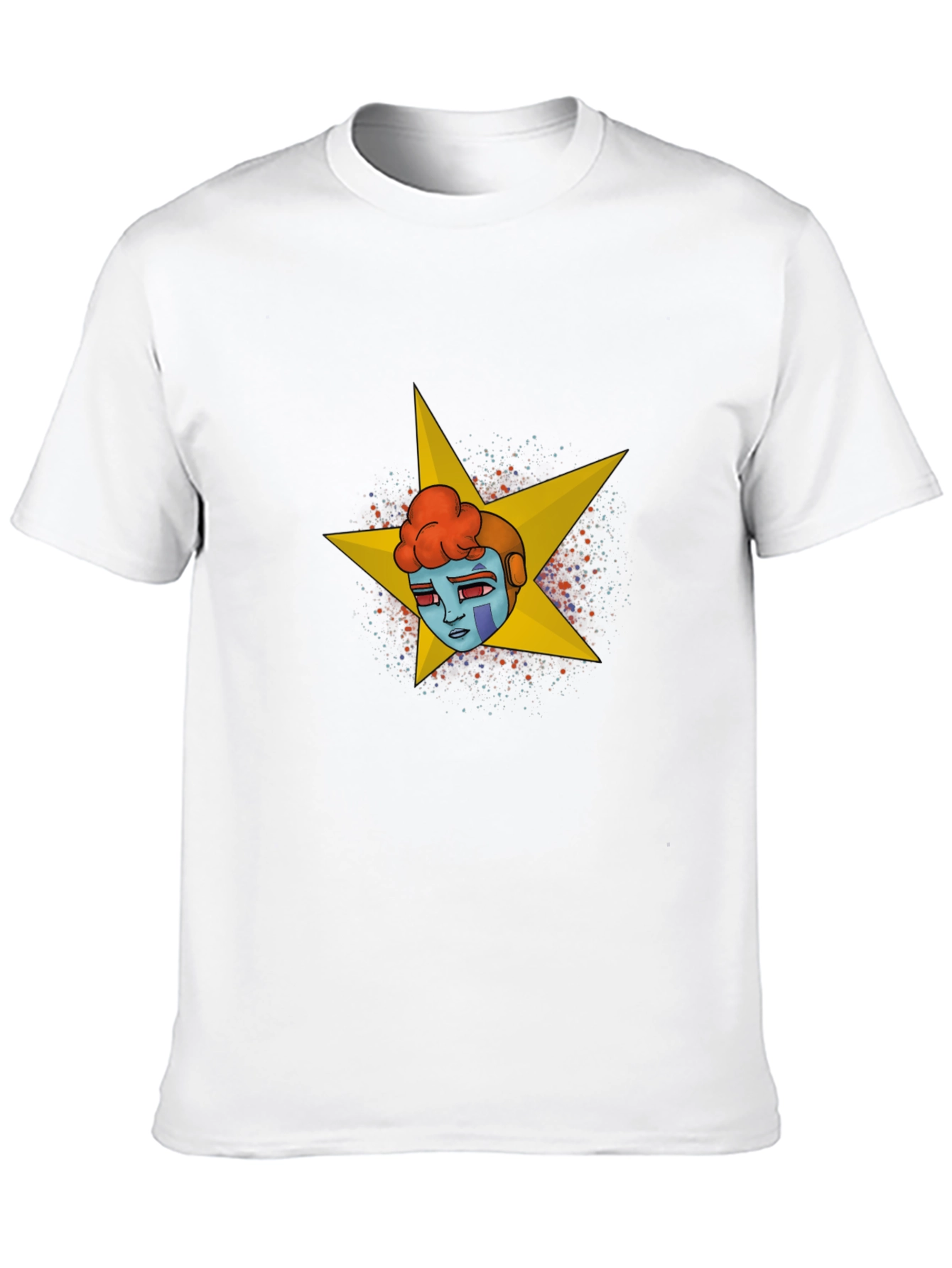 Black Graphic Tee - Retro Robot Star