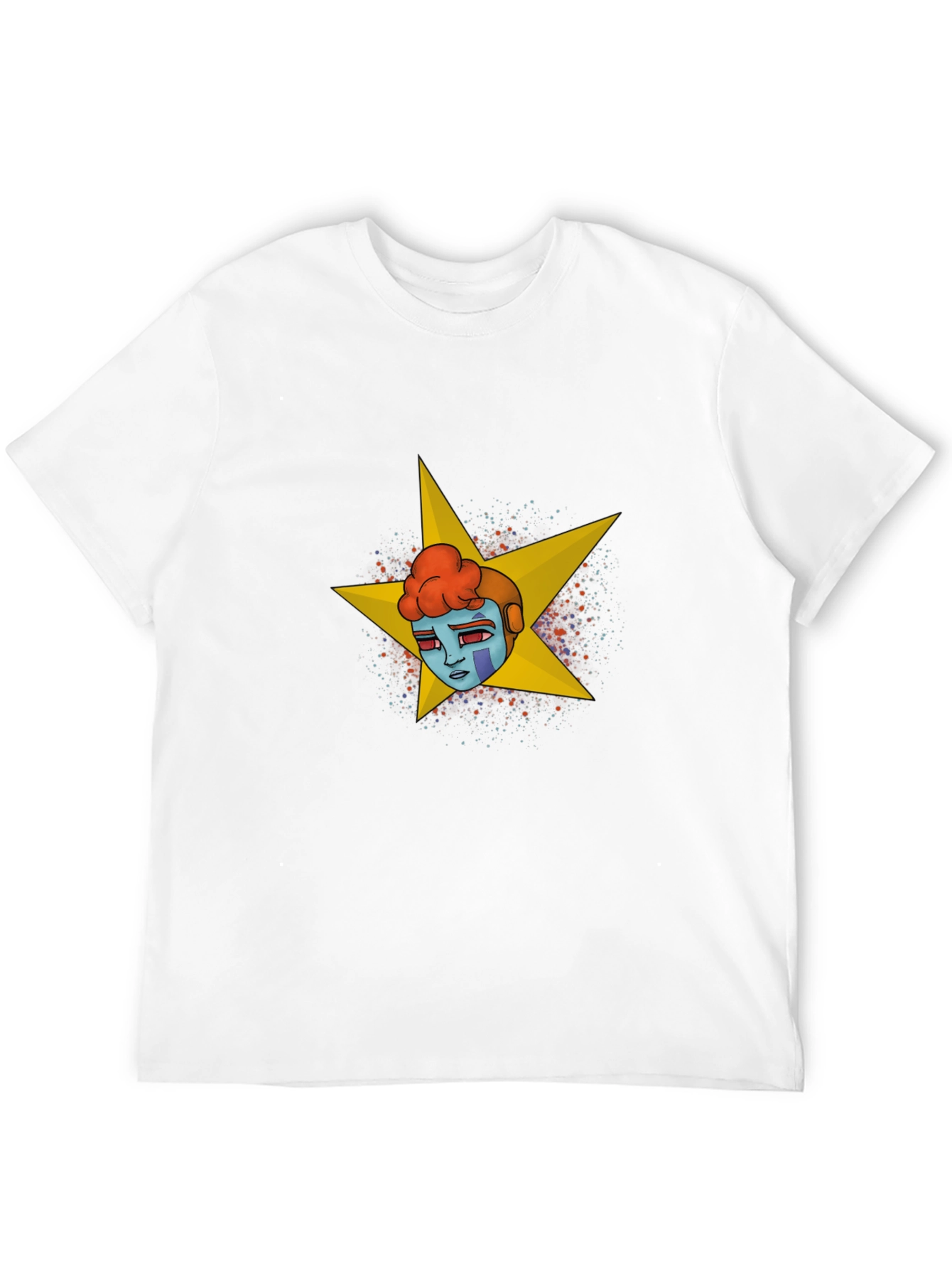 Black Graphic Tee - Retro Robot Star