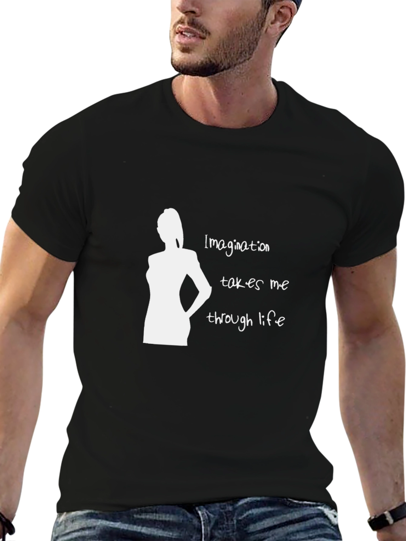 Imagination Silhouette Graphic Tee - Black