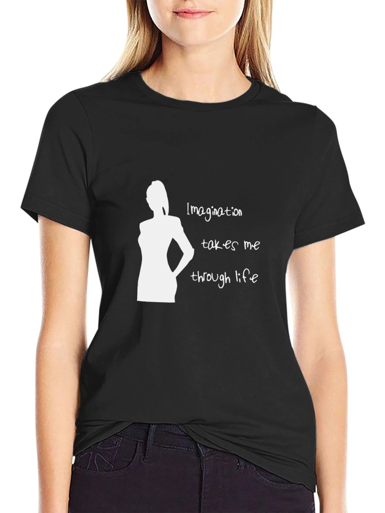 Imagination Silhouette Graphic Tee - Black