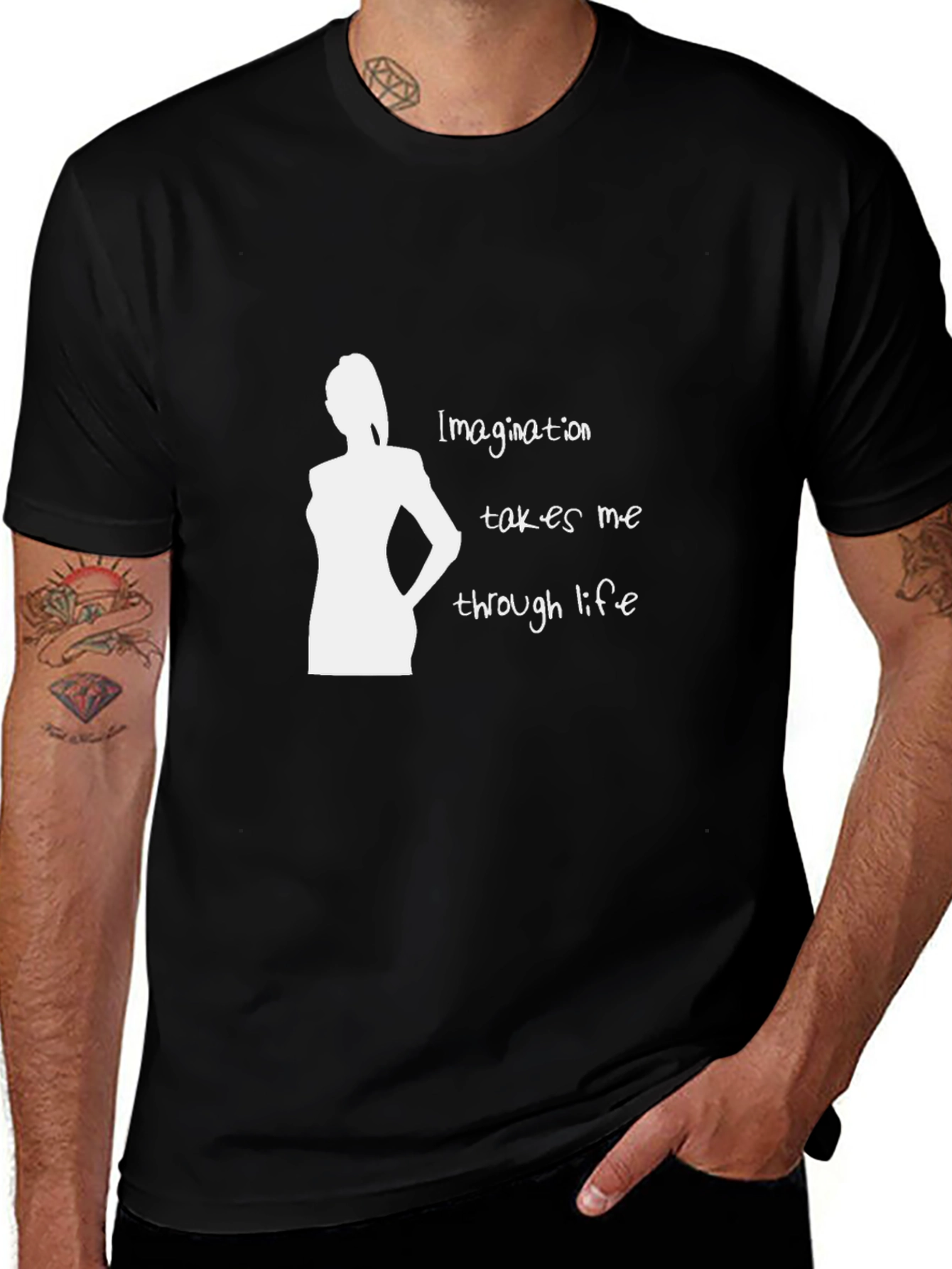 Imagination Silhouette Graphic Tee - Black