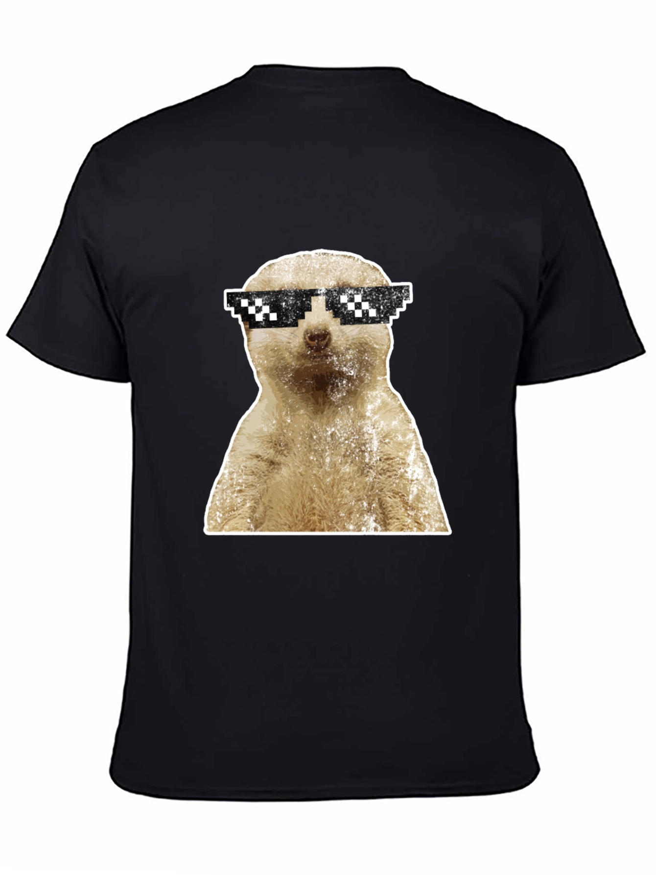 Meerkat Pixel Shades Graphic Tee - Funny Animal Shirt
