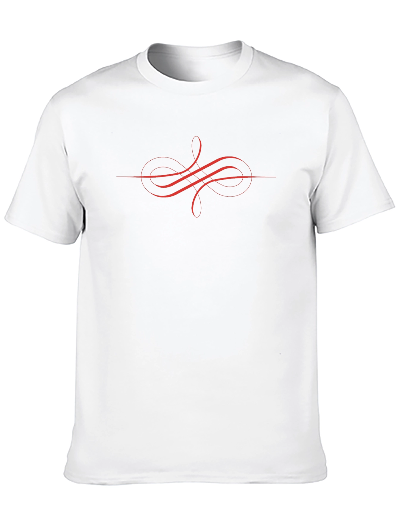 Mens Black Graphic Tee - Abstract Red Design