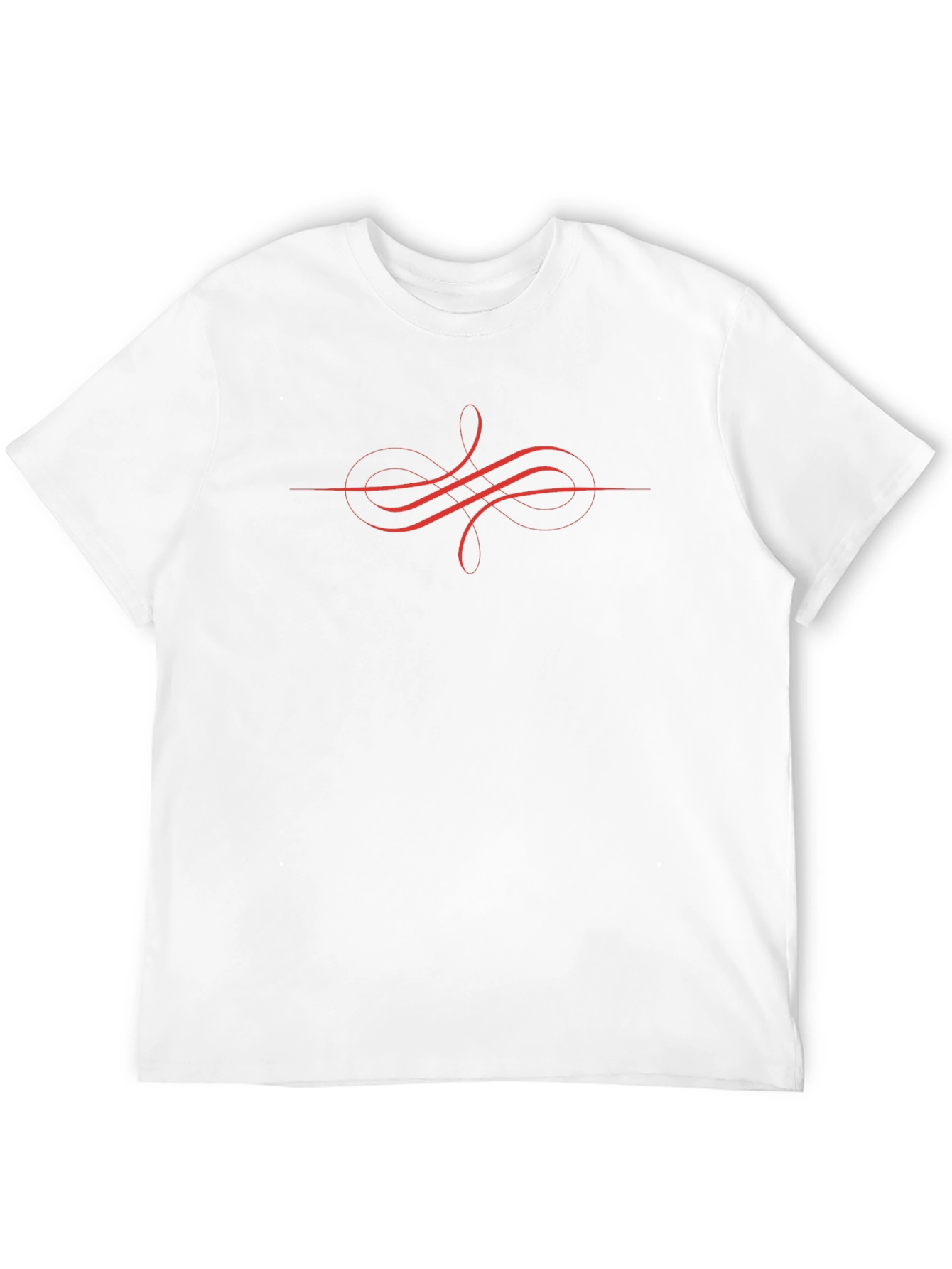 Mens Black Graphic Tee - Abstract Red Design