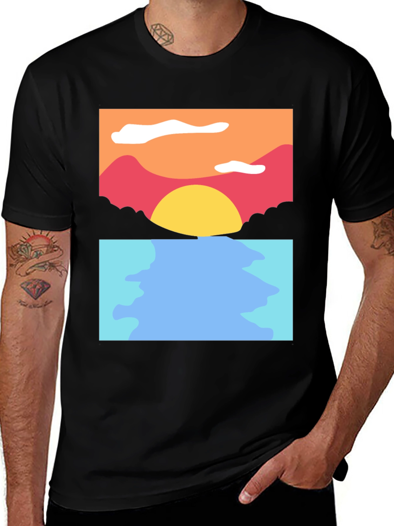 Sunset Seascape Graphic Tee - Soft Cotton Blend