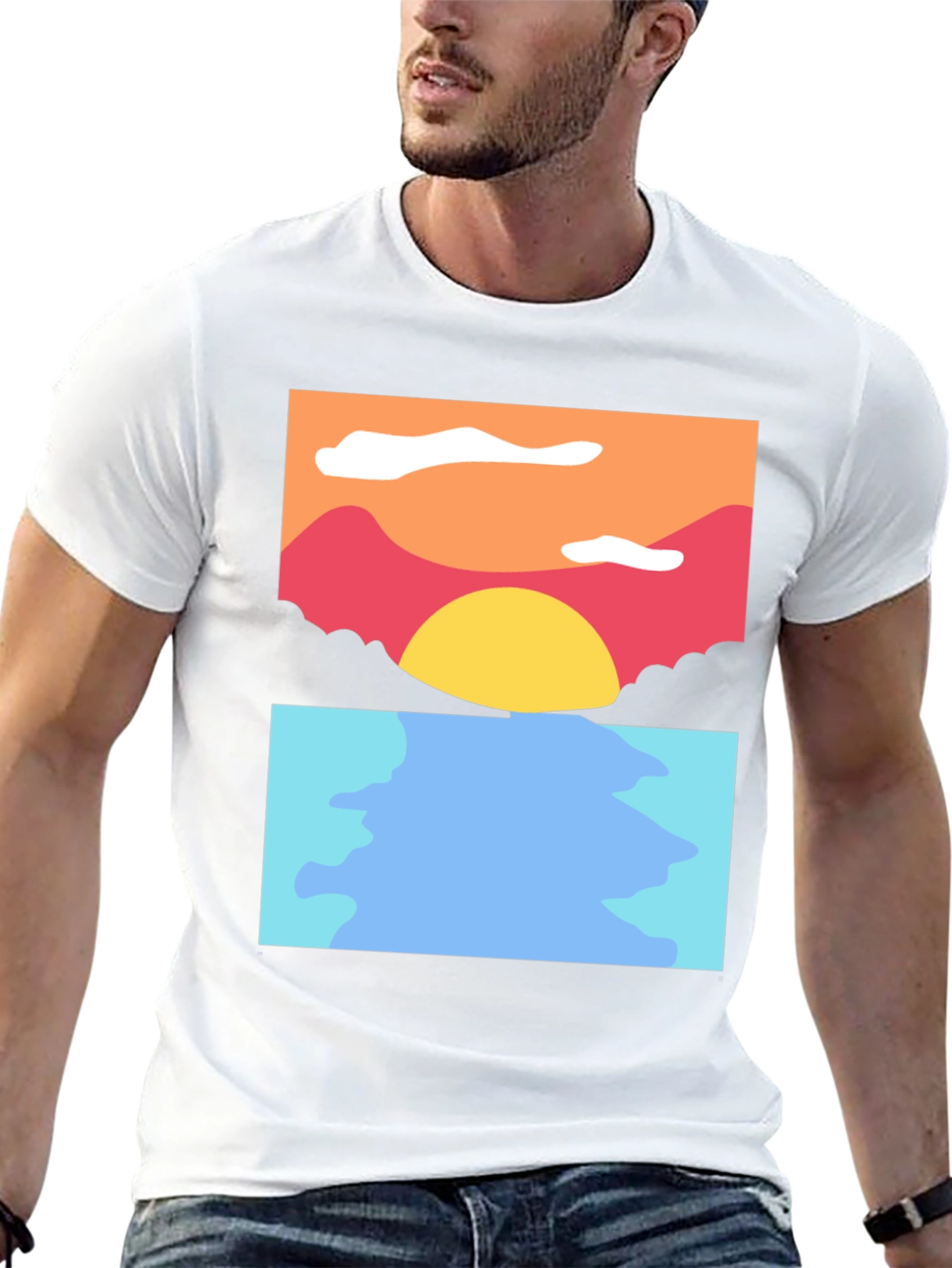 Sunset Seascape Graphic Tee - Soft Cotton Blend
