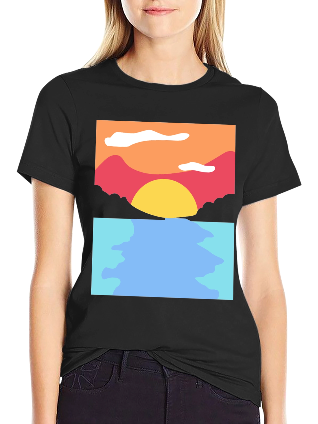 Sunset Seascape Graphic Tee - Soft Cotton Blend