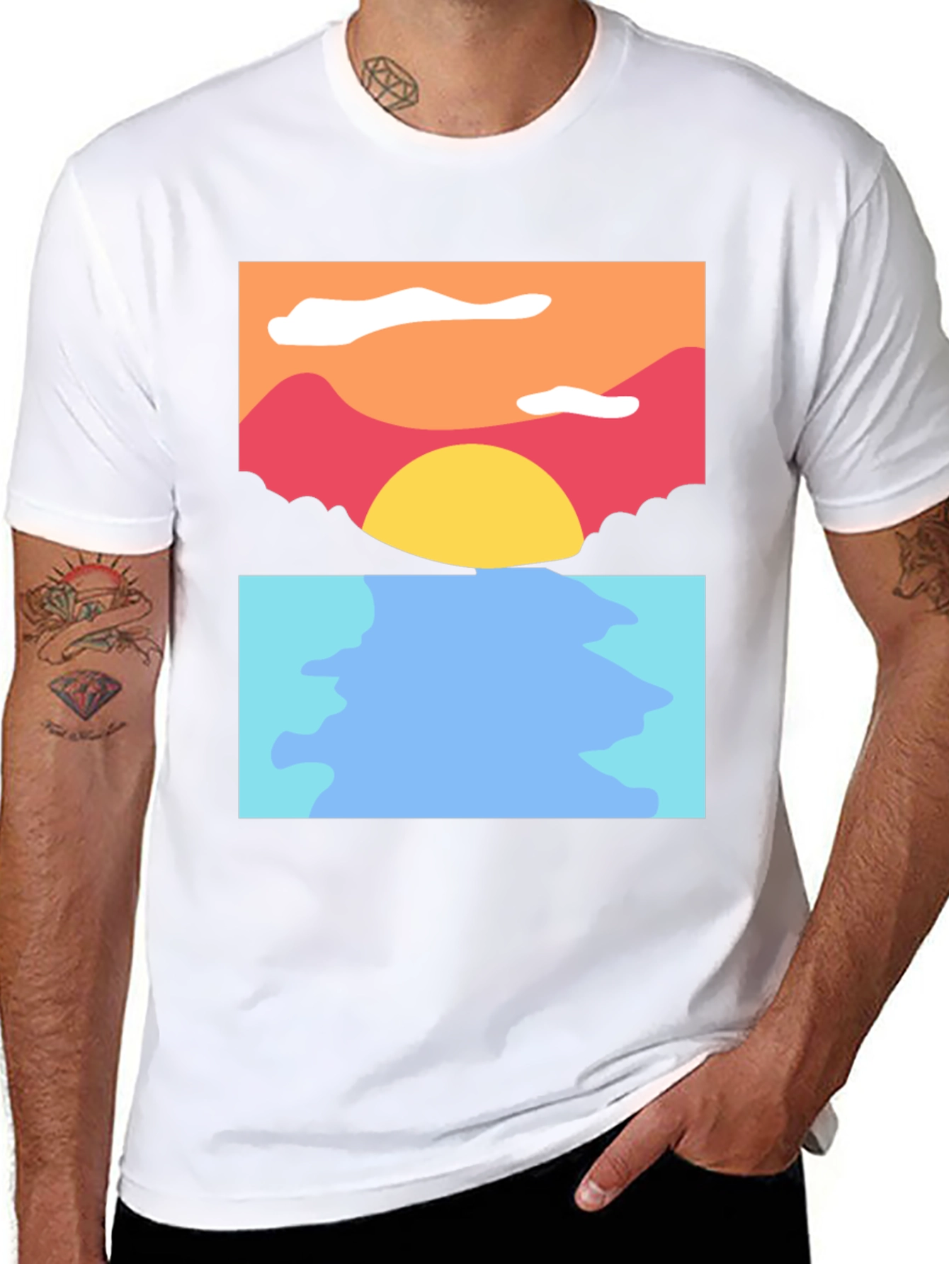 Sunset Seascape Graphic Tee - Soft Cotton Blend
