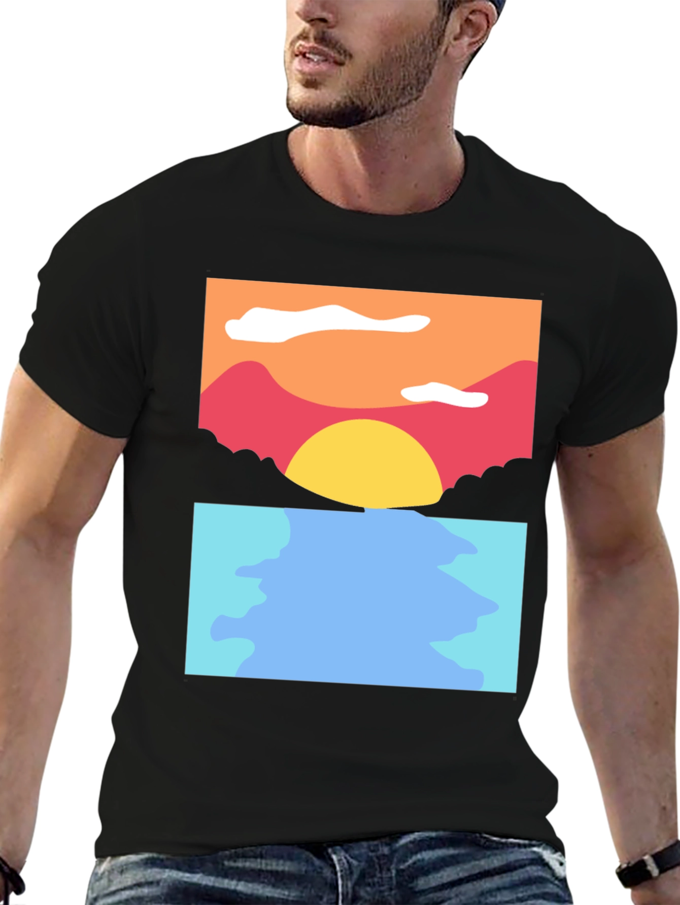 Sunset Seascape Graphic Tee - Soft Cotton Blend