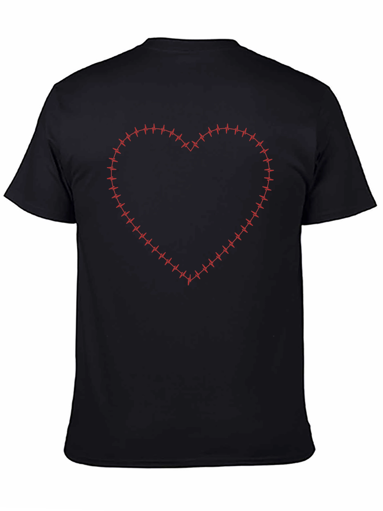 Heartbeat Heart Graphic Black T-Shirt