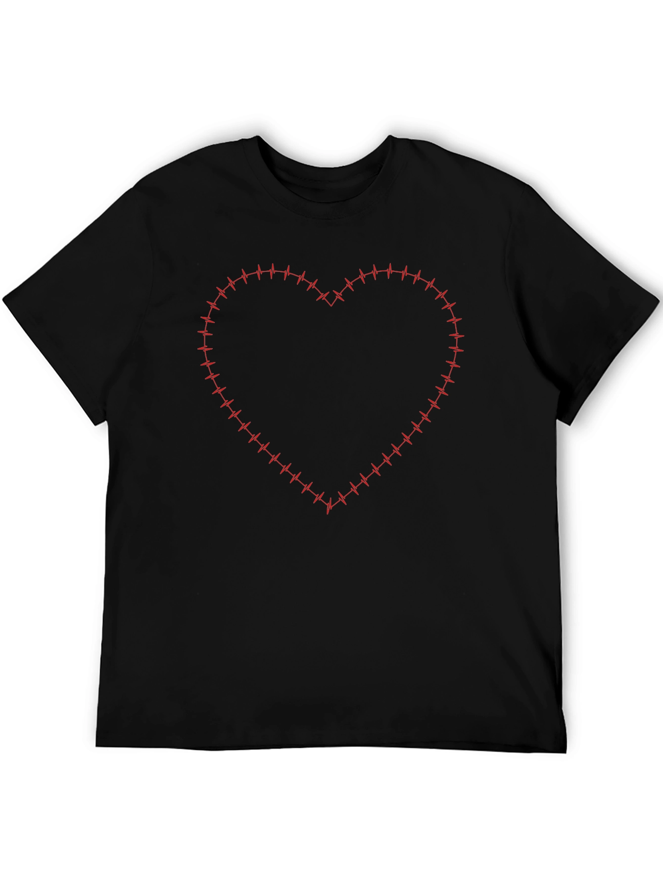 Heartbeat Heart Graphic Black T-Shirt