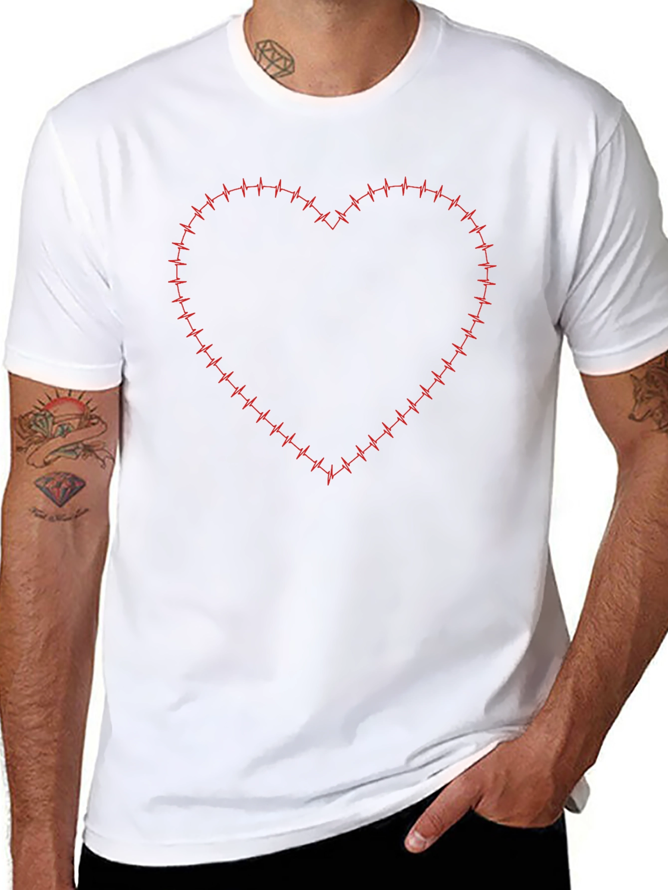 Heartbeat Heart Graphic Black T-Shirt