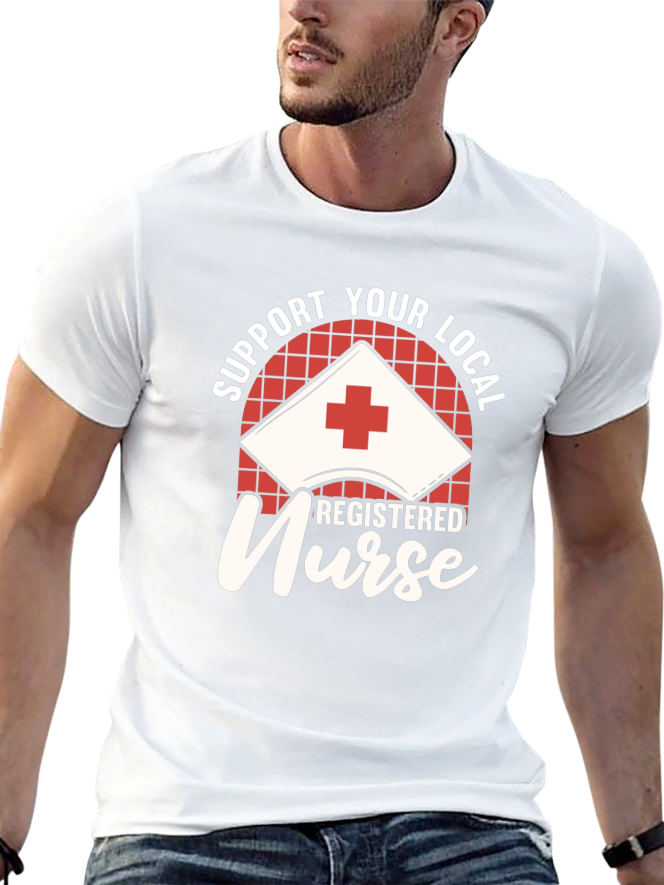 Support Your Local Registered Nurse Black T-Shirt