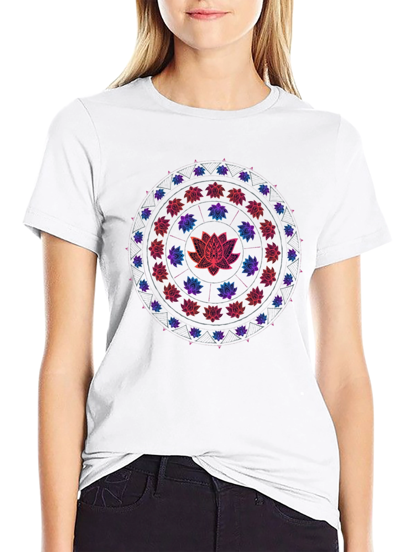 Lotus Mandala Graphic Print Tee