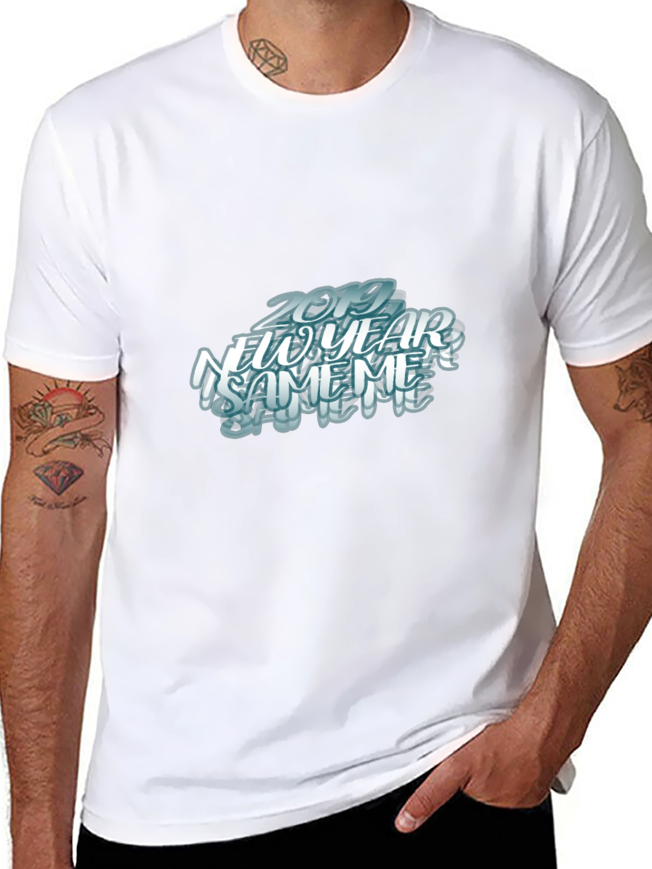 New Year Same Me Black Graphic Tee