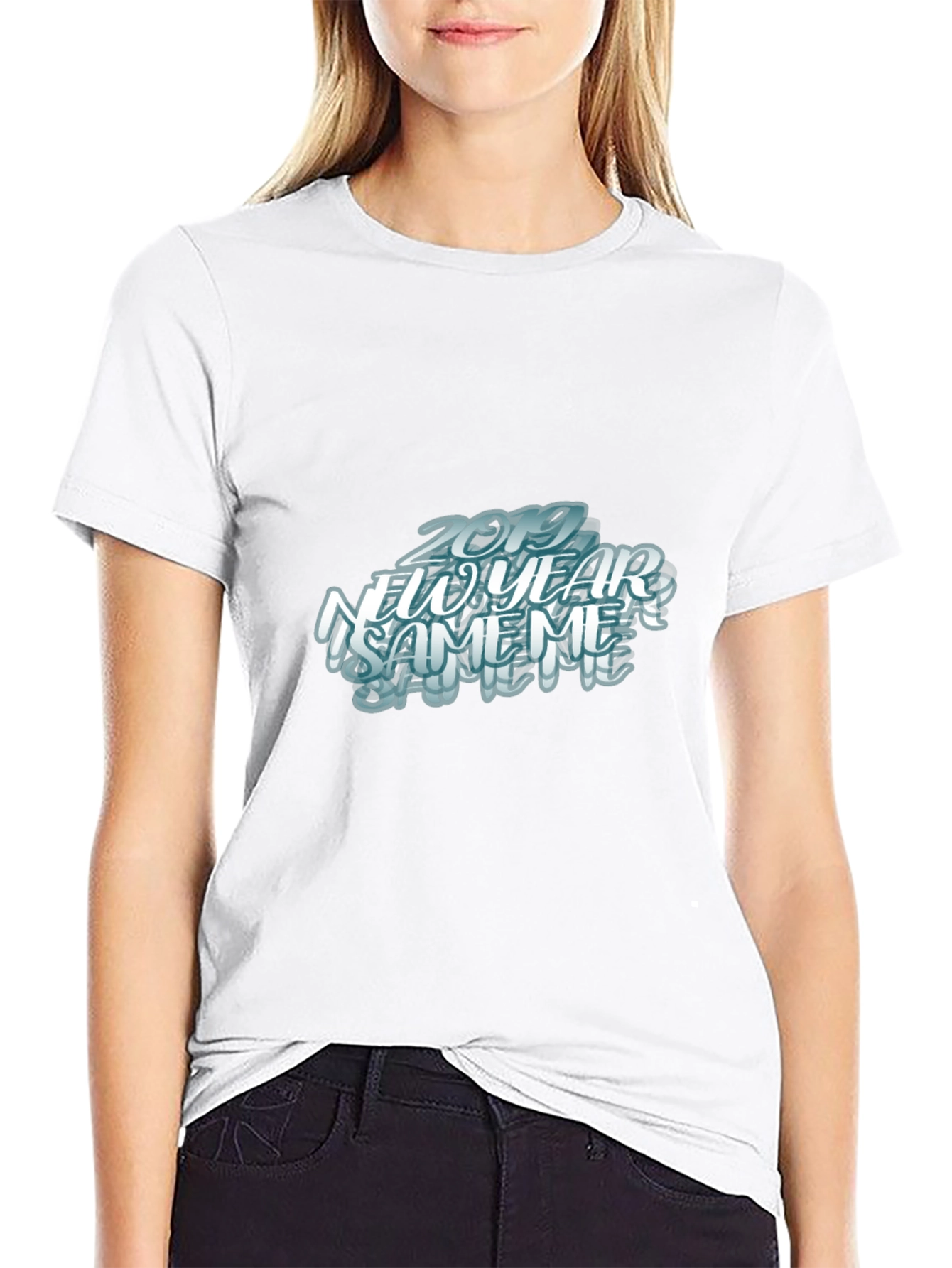 New Year Same Me Black Graphic Tee