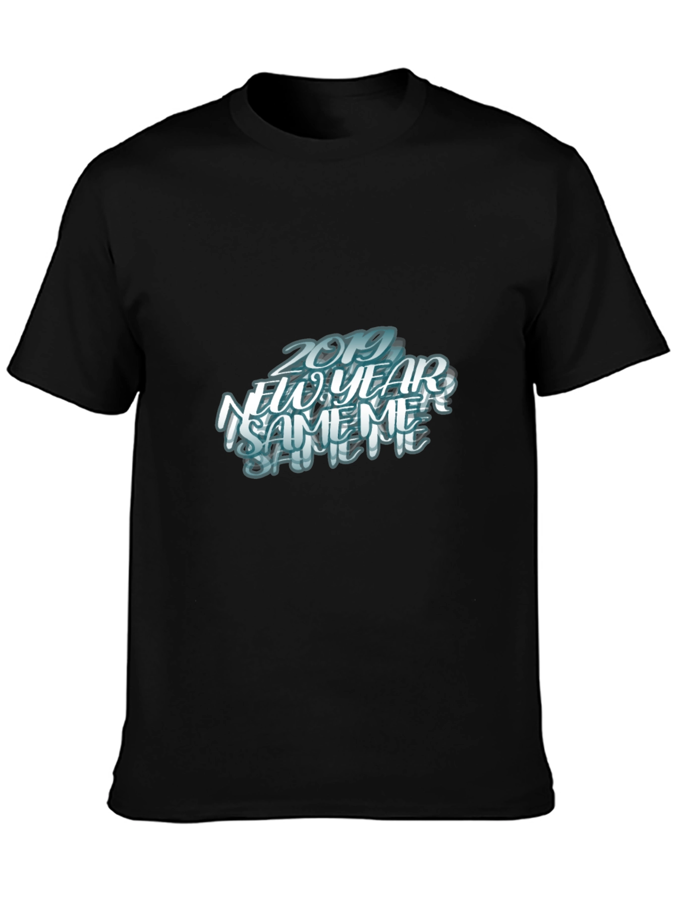 New Year Same Me Black Graphic Tee