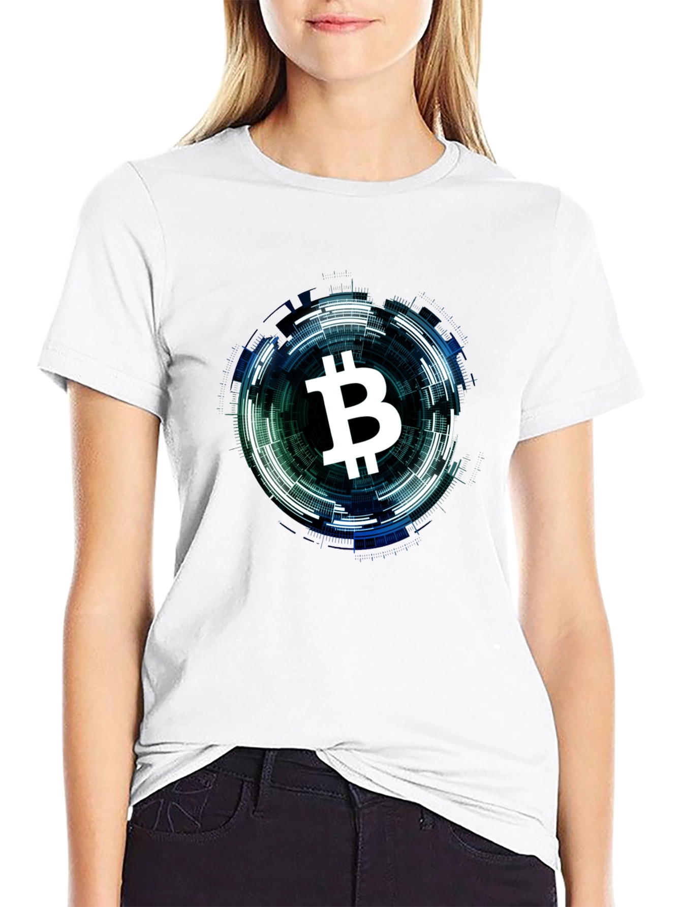 Bitcoin Tech Circle Black T-Shirt