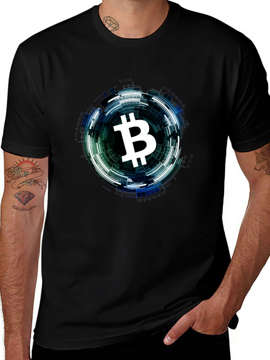 Bitcoin Tech Circle Black T-Shirt