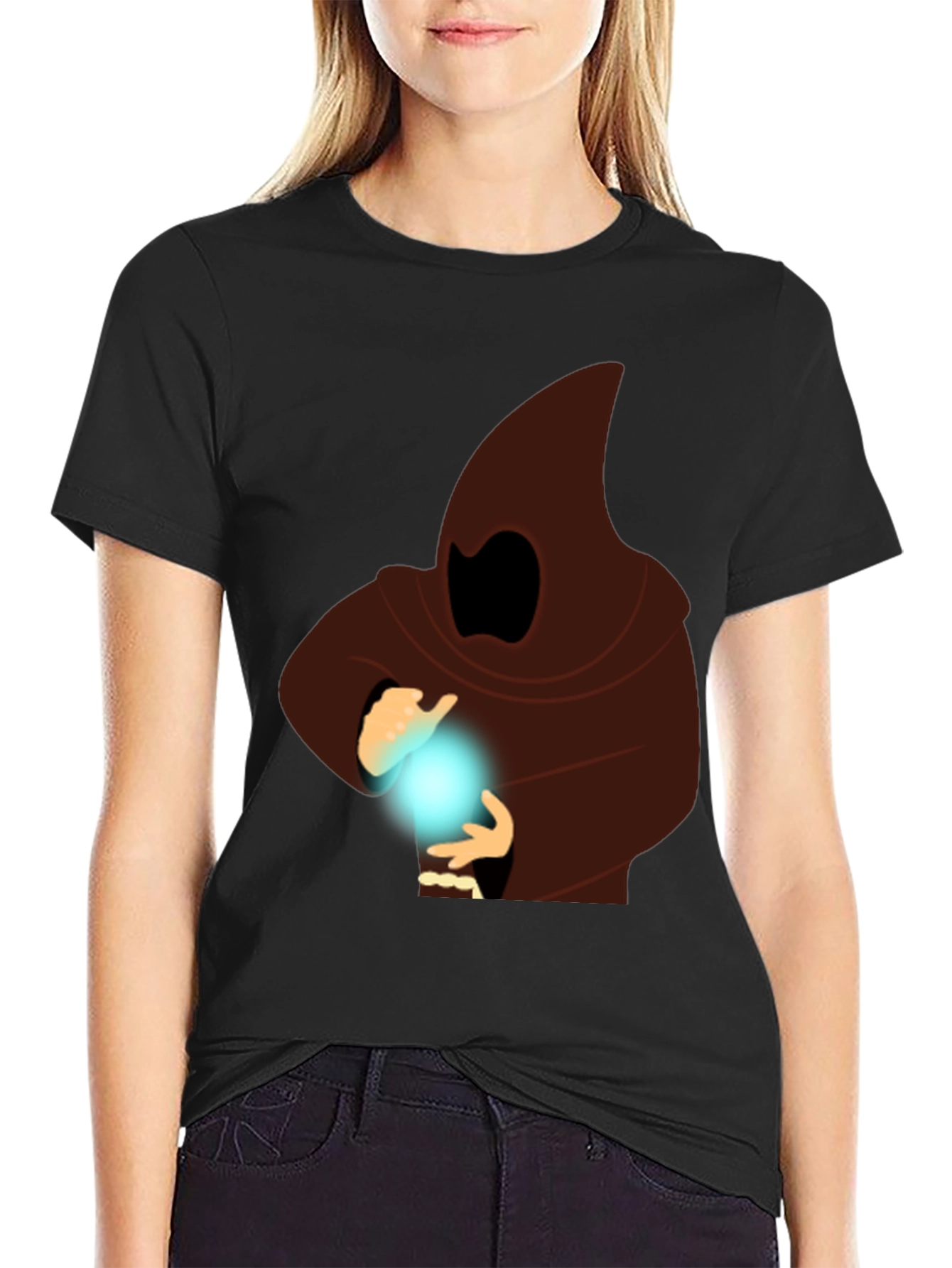 Mystic Mage Graphic Tee - Black Cotton Comfort