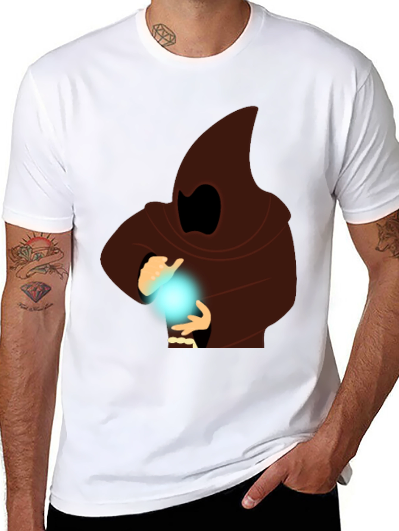 Mystic Mage Graphic Tee - Black Cotton Comfort